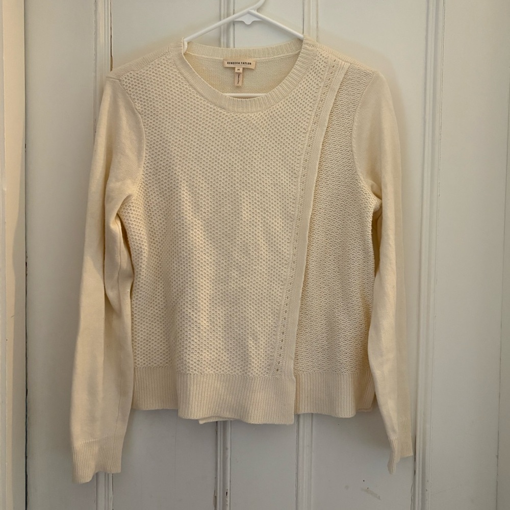 Rebecca Taylor Cream Crew Neck Sweater